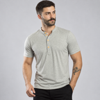 Camisa Masculina Gola Padre Slim