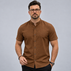 Camisa Masculina Gola Padre Linho